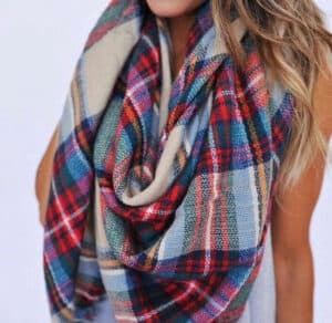 Wink and Wave Toronto Mobile Beauty Services Plaid Blanket Scarf