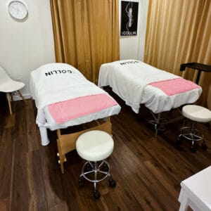 Massage and facial beds at the Wink and Wave Spa at Bala Bay Inn